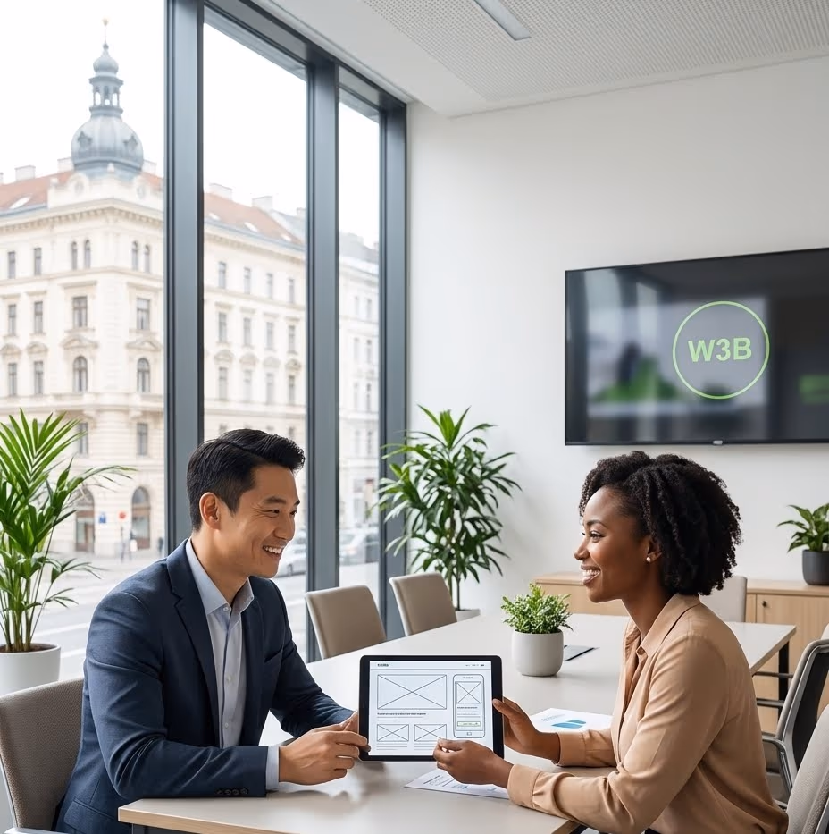 Website rendered on a phone with a fast, responsive layout